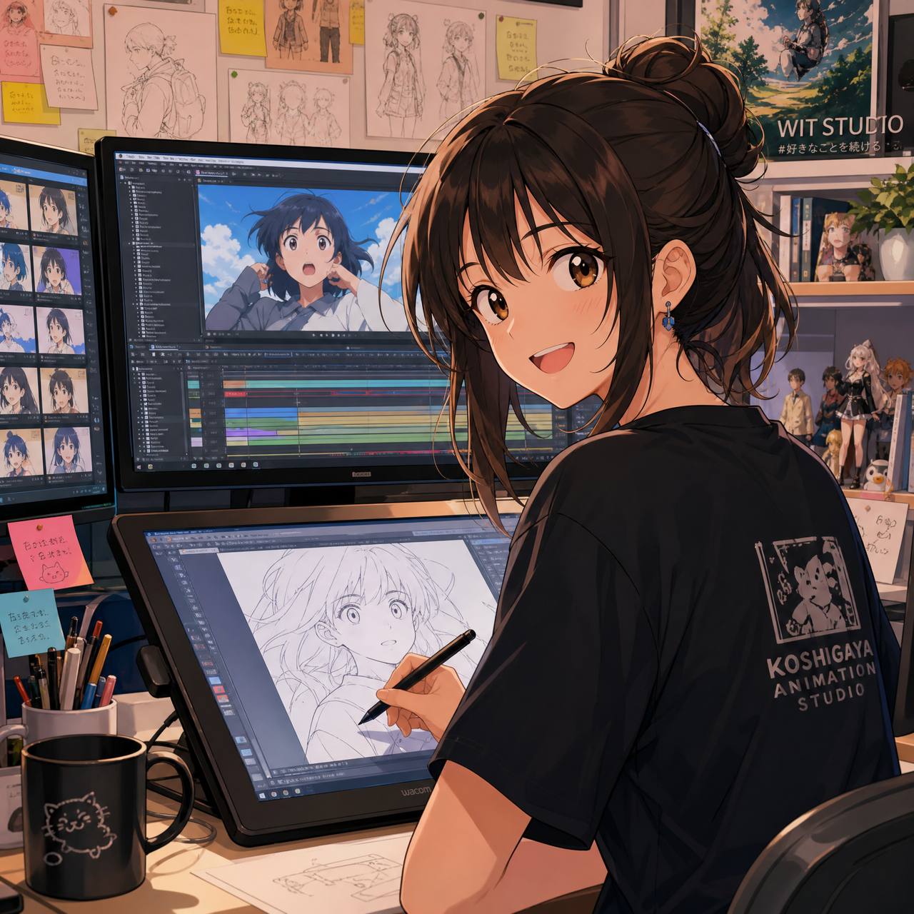 黑丝动漫剪辑师AI创作专家陈晓雨